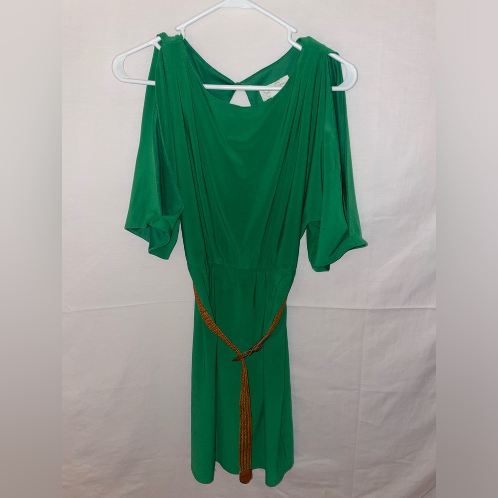 Jessica Simpson Green Sheath Dress with Cowl Neck